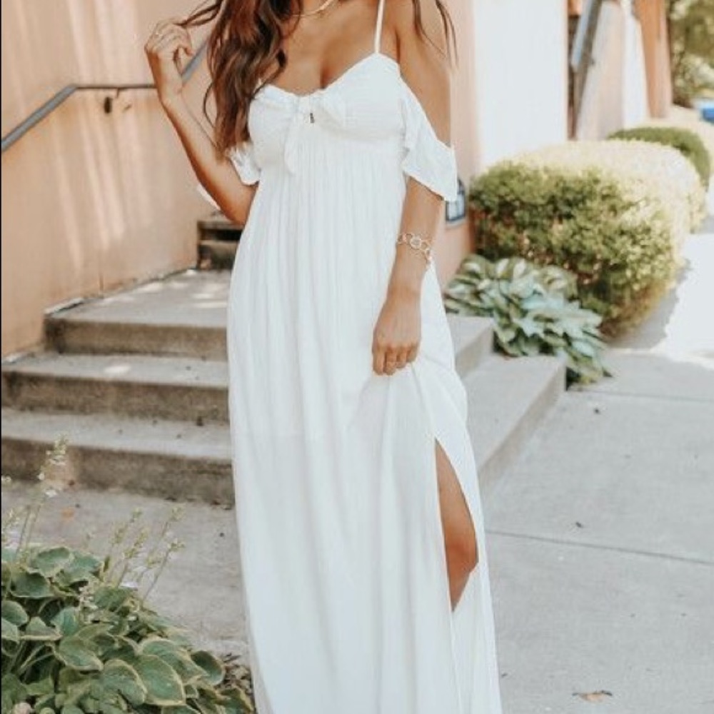 White maxi dress